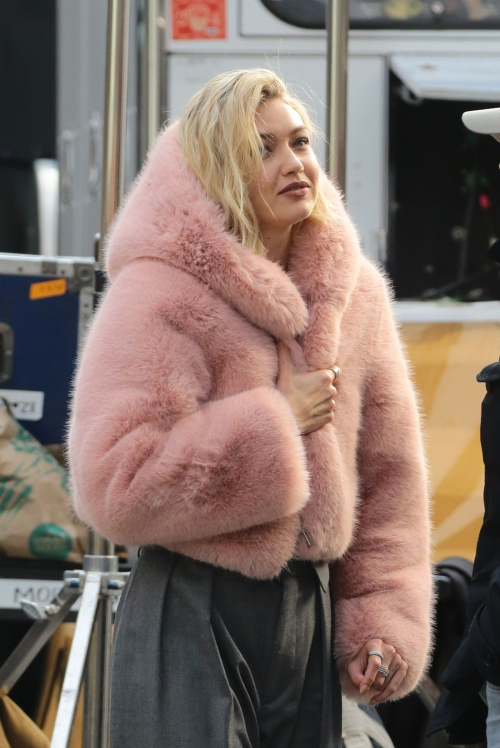 Gigi Hadid on the Set of Maybelline Commercial on Mercer Street in New York, March 2024 4