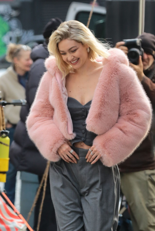 Gigi Hadid on the Set of Maybelline Commercial on Mercer Street in New York, March 2024 5