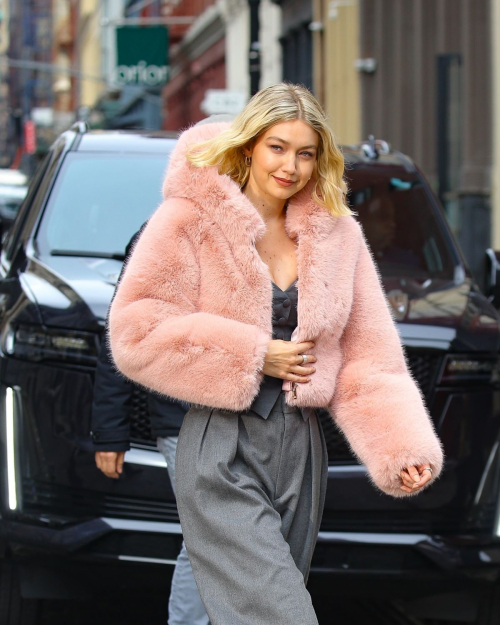 Gigi Hadid on the Set of Maybelline Commercial on Mercer Street in New York, March 2024 7