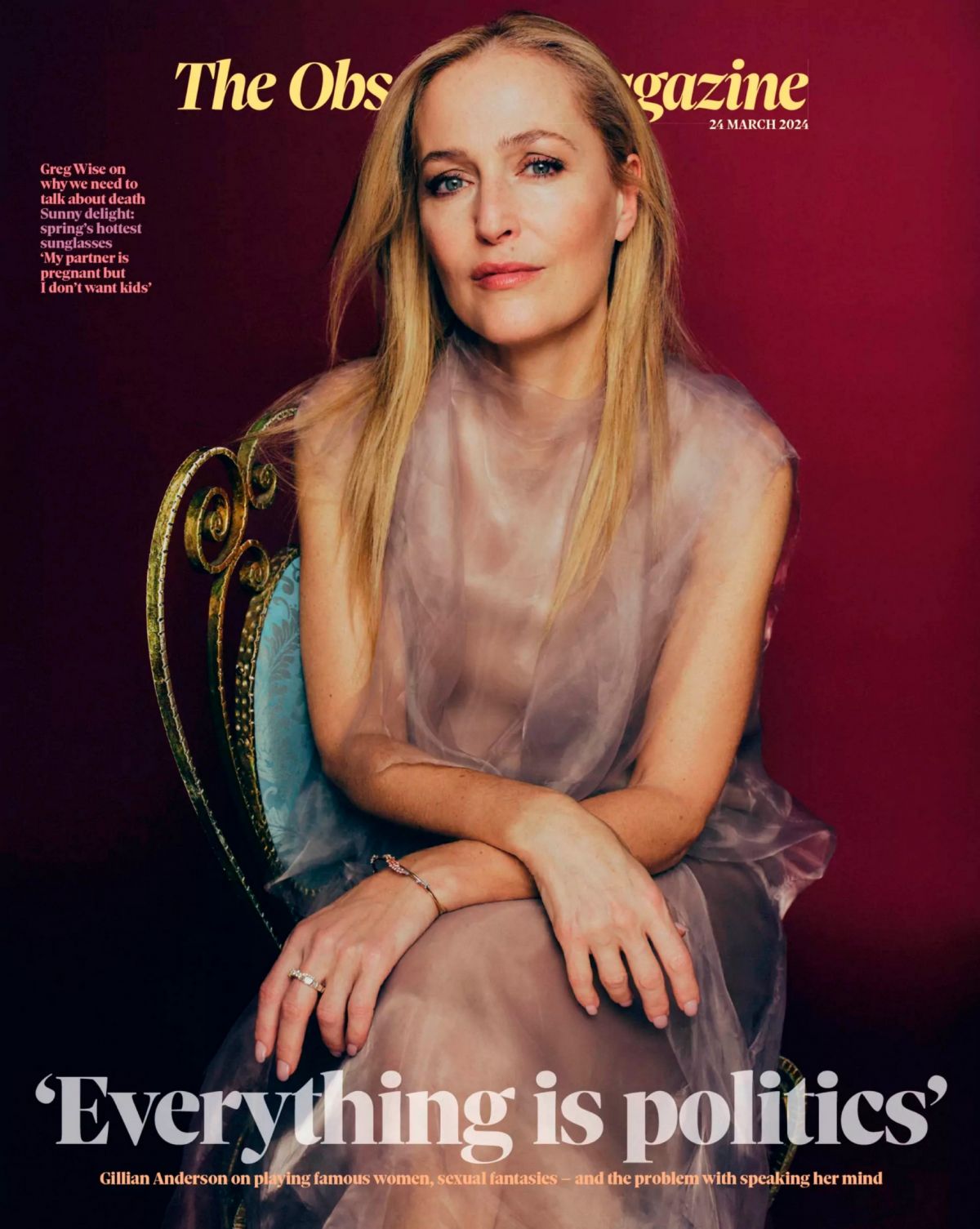 Gillian Anderson in The Observer Magazine, March 2024