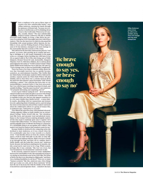 Gillian Anderson in The Observer Magazine, March 2024 5