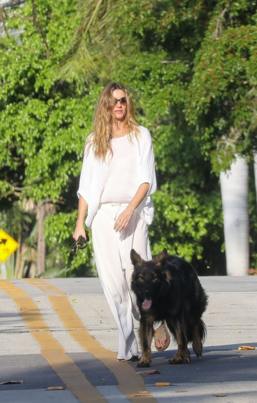 Gisele Bundchen Out with Her Dog in Miami Beach, March 2024 2