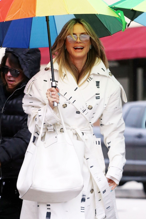 Heidi Klum Arrives on the Set of America