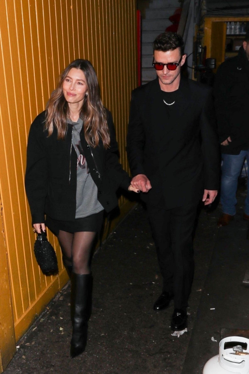 Jessica Biel and Justin Timberlake Leaving Album Release Party, March 2024 2