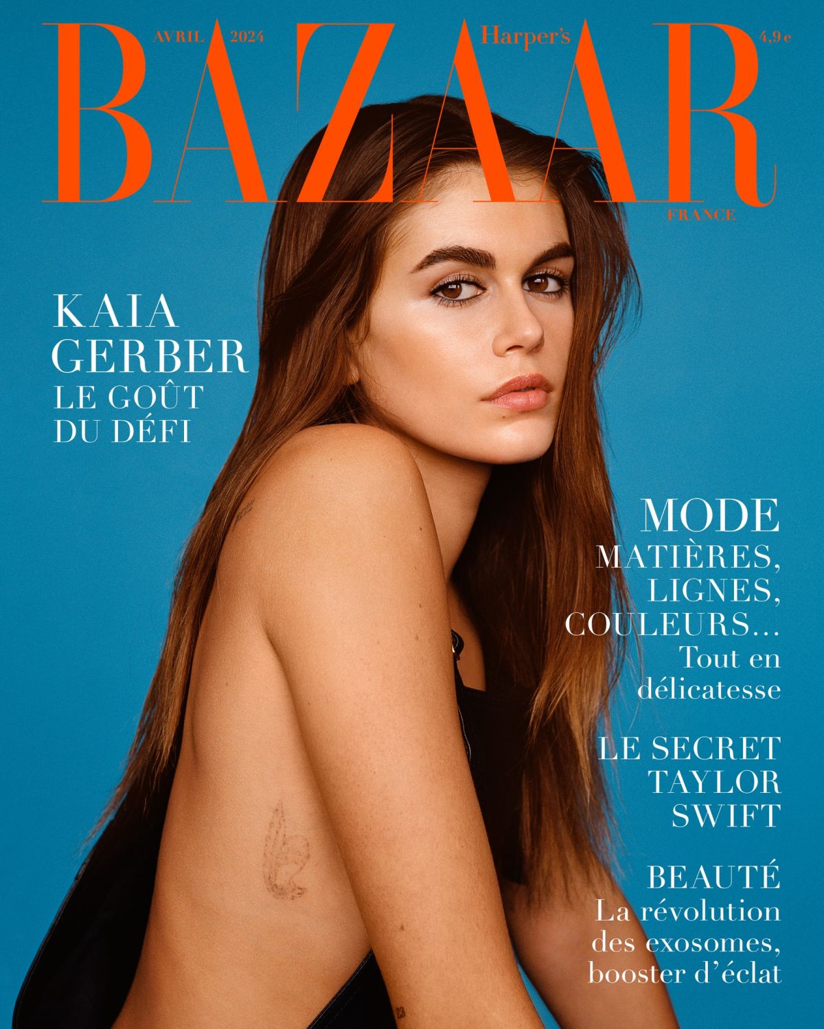 Kaia Gerber on the Cover of Harper’s Bazaar France April 2024