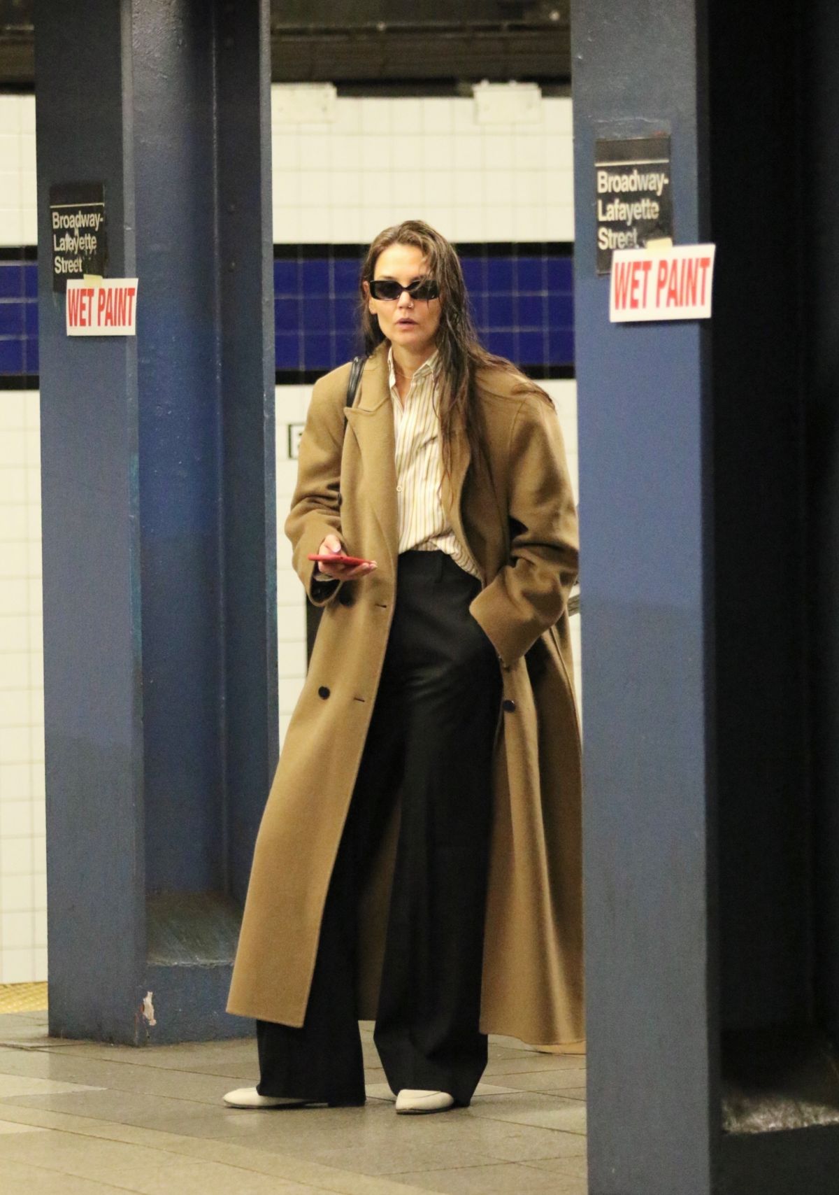 Katie Holmes Waiting for an Uptown Train in New York, March 2024