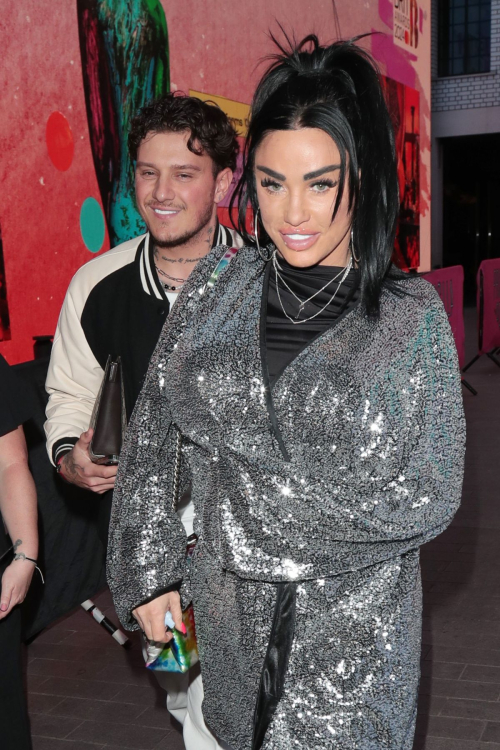 Katie Price and JJ Slater Leave Priscilla The Party's Press Night in London, March 2024