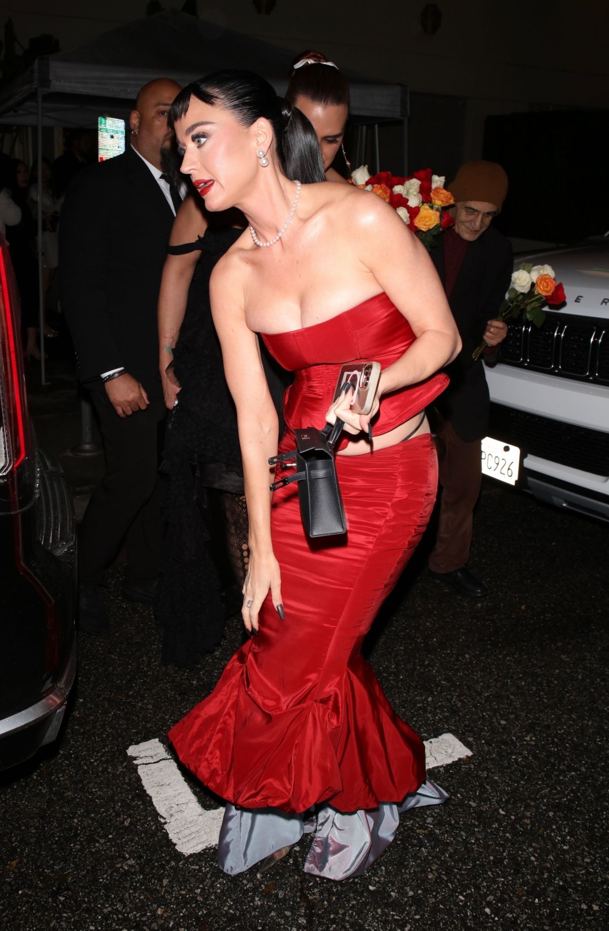 Katy Perry Leaving Billboard Music Bash at Delilah, March 2024