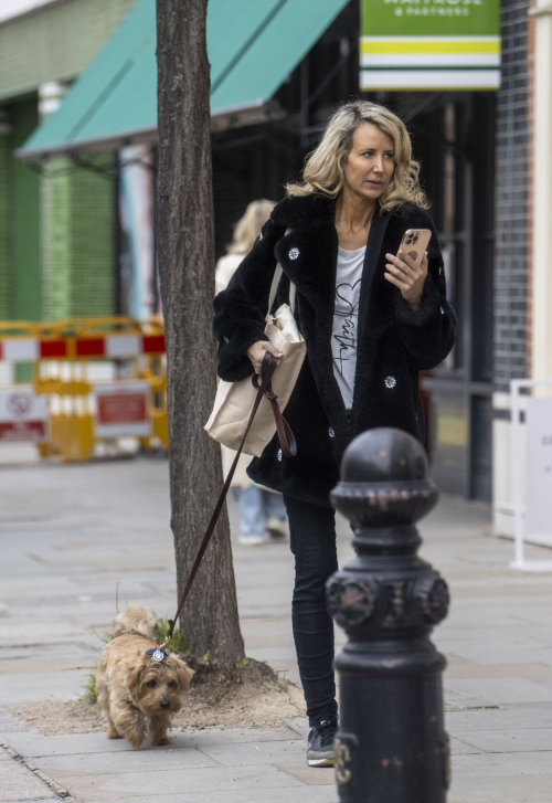 Lady Victoria Hervey Out with Dog on Kings Road Chelsea