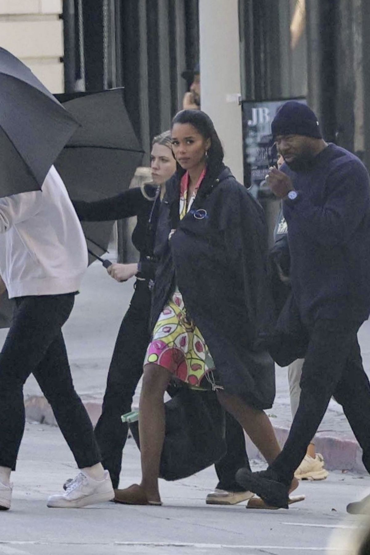 Laura Harrier on the Set of Michael Jackson Biopic Movie in Los Angeles, March 2024