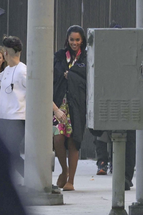 Laura Harrier on the Set of Michael Jackson Biopic Movie in Los Angeles, March 2024 1