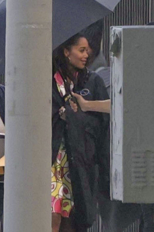 Laura Harrier on the Set of Michael Jackson Biopic Movie in Los Angeles, March 2024 6