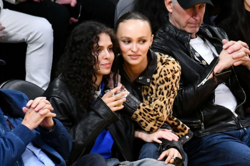 Lily-Rose Depp and 070 Shake at Los Angeles Lakers Game, March 2024 1