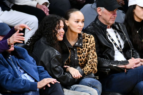 Lily-Rose Depp and 070 Shake at Los Angeles Lakers Game, March 2024 4