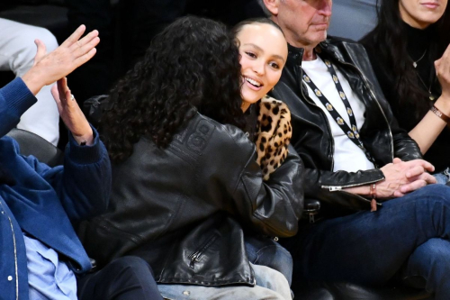 Lily-Rose Depp and 070 Shake at Los Angeles Lakers Game, March 2024 5