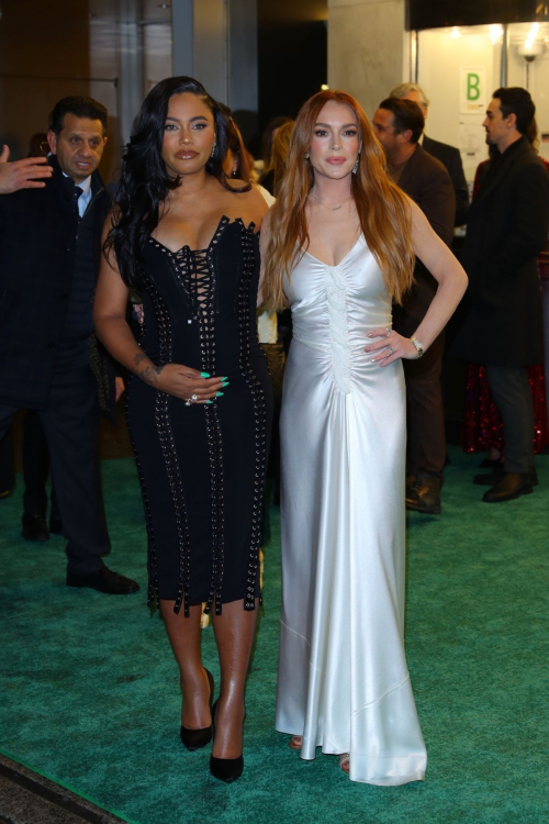 Lindsay Lohan and Ayesha Curry at Irish Wish Premiere New York, March 2024