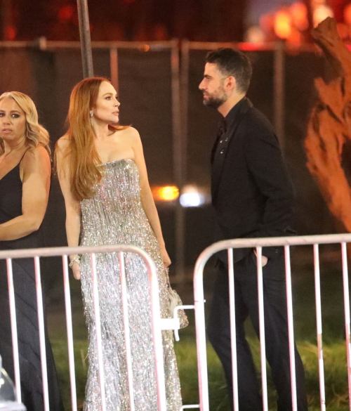 Lindsay Lohan and Bader Shammas Leave Vanity Fair Oscars Party, March 2024