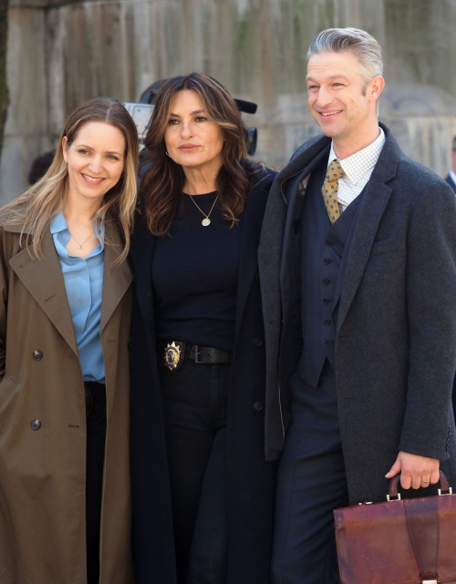 Mariska Hargitay and Cast on Law and Order: SVU Set, March 2024