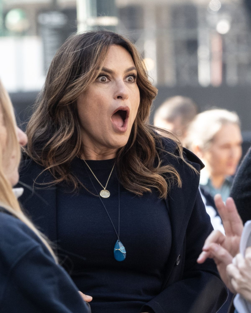 Mariska Hargitay and Cast on Law and Order: SVU Set, March 2024 2