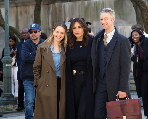 Mariska Hargitay and Cast on Law and Order: SVU Set, March 2024 3