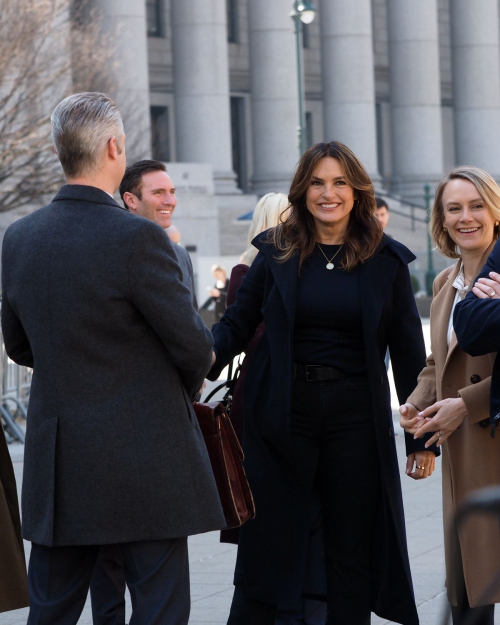 Mariska Hargitay and Cast on Law and Order: SVU Set, March 2024 4