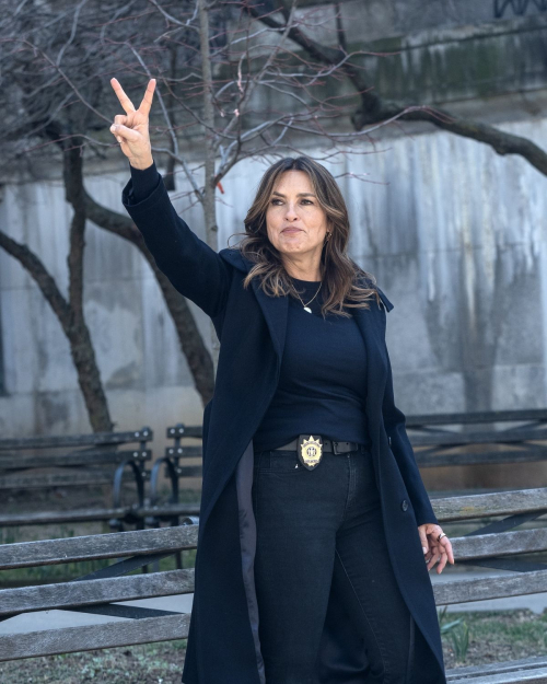 Mariska Hargitay and Cast on Law and Order: SVU Set, March 2024 5