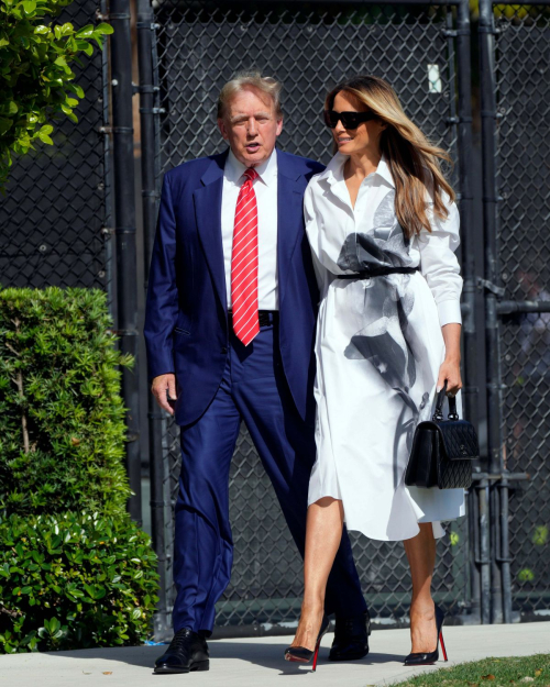 Melania and Donald Trump Arriving to Vote in Florida's Primary Election, March 2024