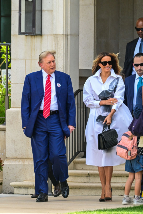 Melania and Donald Trump Arriving to Vote in Florida