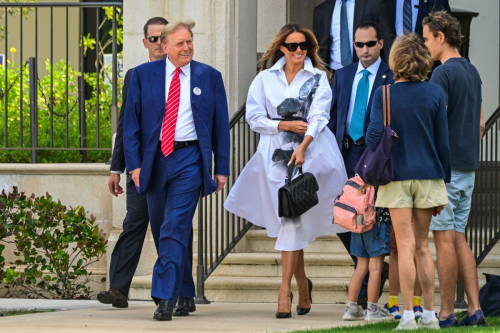 Melania and Donald Trump Arriving to Vote in Florida