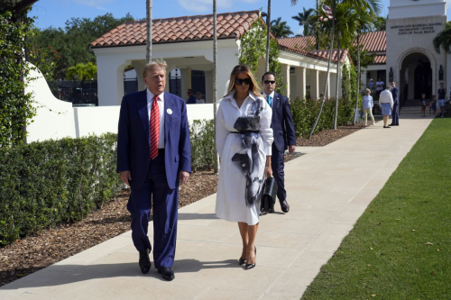 Melania and Donald Trump Arriving to Vote in Florida