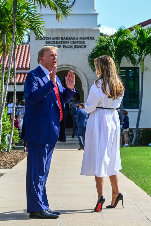 Melania and Donald Trump Arriving to Vote in Florida