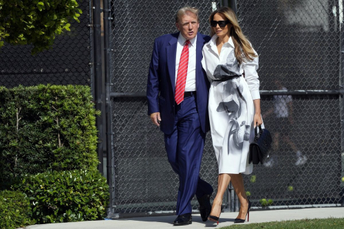 Melania and Donald Trump Arriving to Vote in Florida