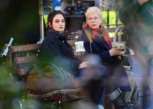 Michelle Williams and Jenny Slate on Dying for Sex Set, March 2024 2