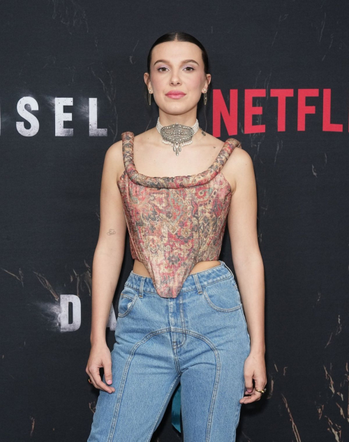 Millie Bobby Brown at Damsel Photocall in New York, February 2024 5