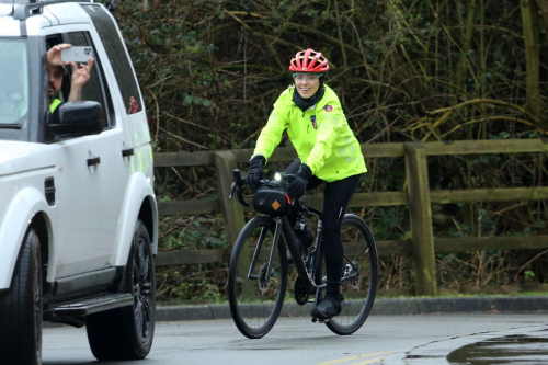 Mollie King Completing Red Nose Day Charity Cycle Ride, March 2024 2