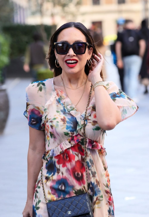 Myleene Klass Arriving at Smooth Radio Studio London