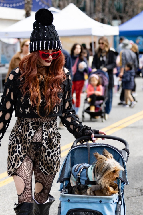 Phoebe Price Takes Her Dog for a Sunday Stroll Studio City, March 2024 4