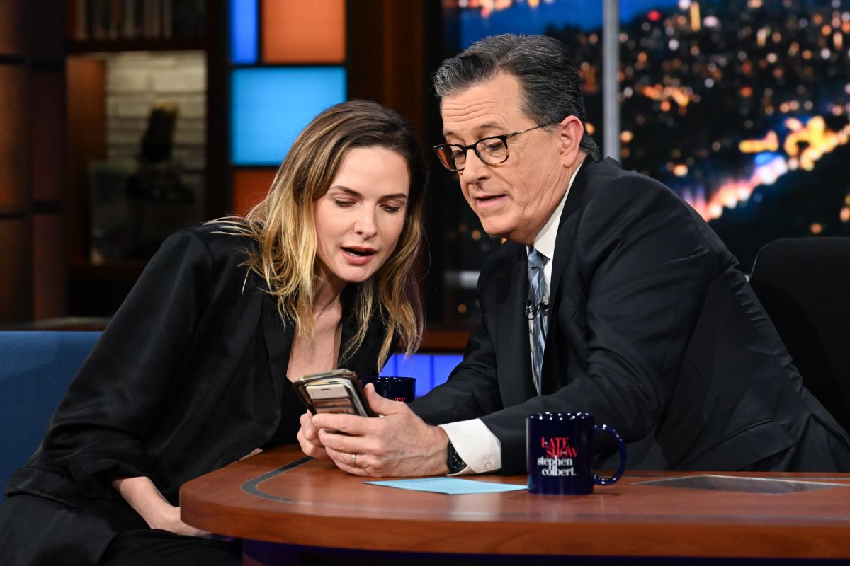 Rebecca Ferguson at Late Show with Stephen Colbert in New York, February 2024