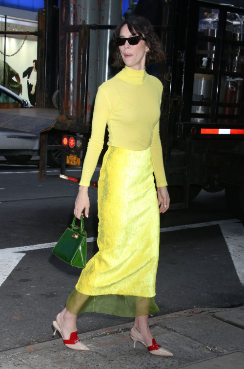 Rebecca Hall Arrives at Good Morning America in New York, March 2024