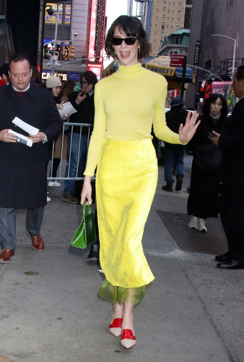 Rebecca Hall Arrives at Good Morning America in New York, March 2024 4