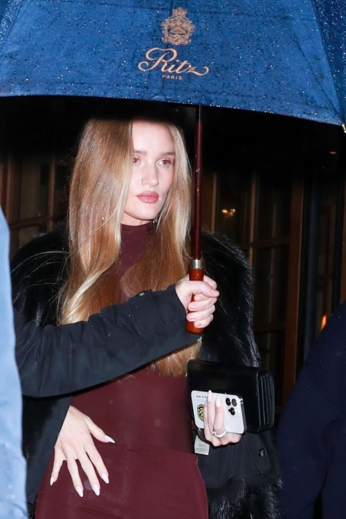 Rosie Huntington-Whiteley Leaves Ritz Hotel at Paris Fashion Week, March 2024