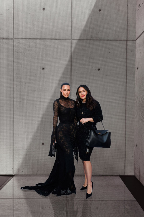 Salma Hayek and Kim Kardashian at Balenciaga Autumn/Winter Show Paris Fashion Week, March 2024 1