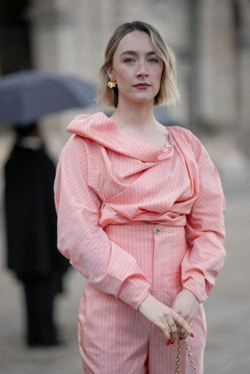 Saoirse Ronan Arrives at Louis Vuitton Fashion Show at Paris Fashion Week, March 2024