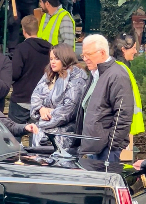 Selena Gomez Steve Martin and Martin Short on Set of Only Murders Los Angeles, March 2024 6