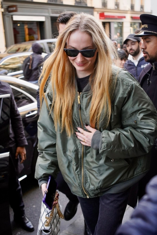 Sophie Turner Arriving at Hotel Paris Fashion Week, March 2024