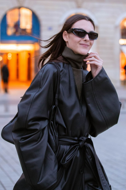 Vittoria Ceretti Leaving Schiaparelli Fitting Paris, February 2024 1