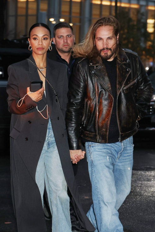 Zoe Saldana and Marco Perego Arrive at Their Hotel in New York 2