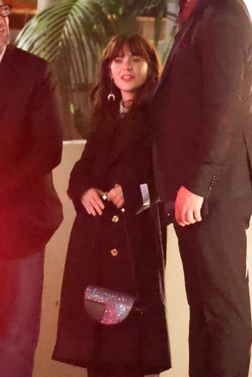 Zooey Deschanel and Jonathan Scott Leave Oscars Pre-Party, March 2024