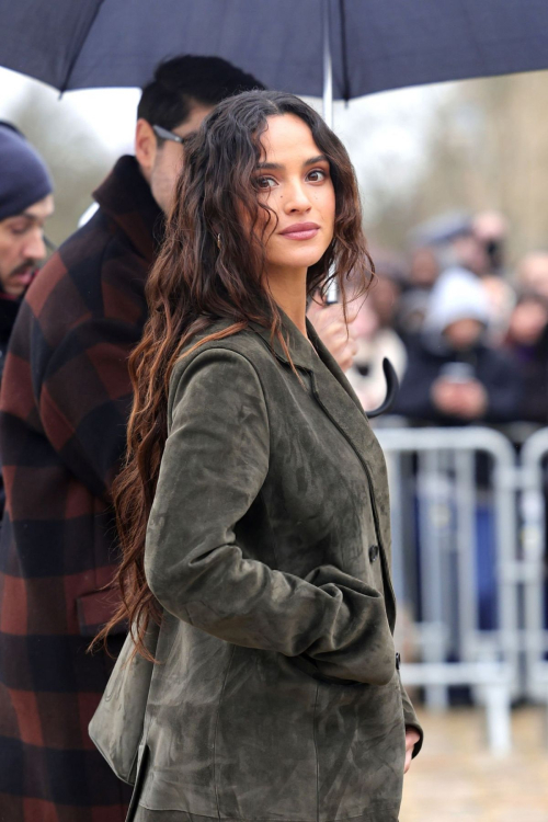 Adria Arjona Arrives at Loewe Womenswear Show at Paris Fashion Week 3