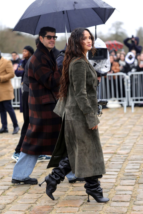 Adria Arjona Arrives at Loewe Womenswear Show at Paris Fashion Week 5